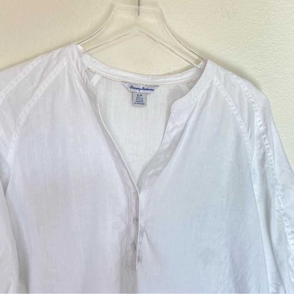 Tommy Bahama Linen Blouse in White | Sz S - Picture 2 of 10